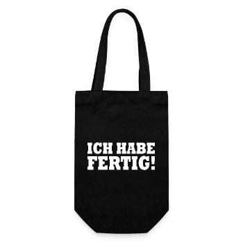 Ich habe fertig - Geschenkbeutel für Flaschen - Schwarz - Vorne