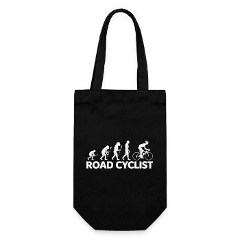 Road Cyclist - Evolution mit Humor - Geschenkbeutel für Flaschen - Schwarz - Vorne
