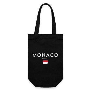 Drapeau monégasque, fierté monégasque - Sac à bouteille - noir - Devant