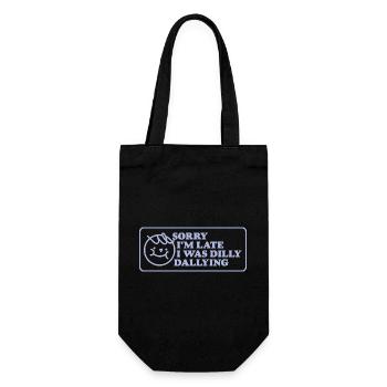 Sorry I'm Late – Funny Retro Sign - Gift Bag for Bottles - black - Front