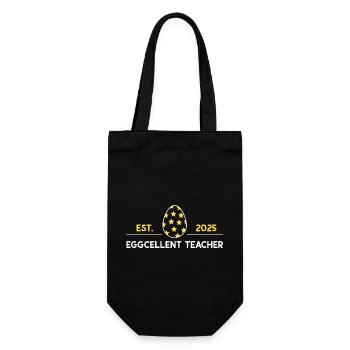 Ostern Best Teacher Bester Lehrer Lehrerin 2025 - Geschenkbeutel für Flaschen - Schwarz - Vorne