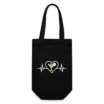 Heart Cocktail Aperitif Drink - Gift Bag for Bottles - black - Front