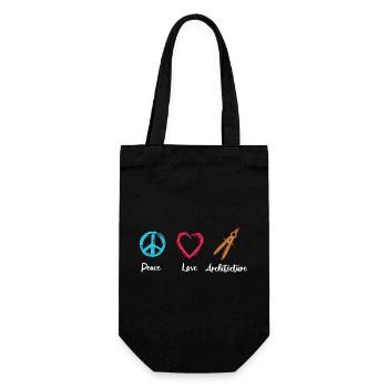 Peace Love Architecture - Gift Bag for Bottles - black - Front