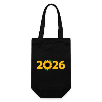 Gärtner 2026, Gartenarbeit 2026, Florist 2026 - Geschenkbeutel für Flaschen - Schwarz - Vorne