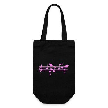 Musical Birds & Notes for Bird Music Lovers - Gift Bag for Bottles - black - Front