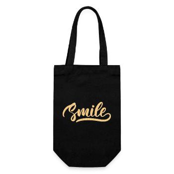 Orange smile funny selflove day party - Gift Bag for Bottles - black - Front