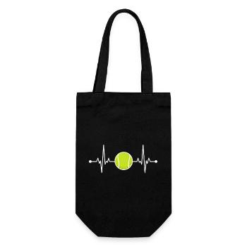 Heartbeat Tennis Tennis Player Pulse Heartbeat Male - Gift Bag for Bottles - black - Front