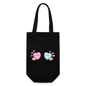 Candy Eyes Kawaii – Sweet Valentine Eyes - Gift Bag for Bottles - black - Front