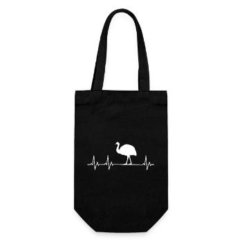 Autruche - Émeu - Nandu - Sac à bouteille - noir - Devant