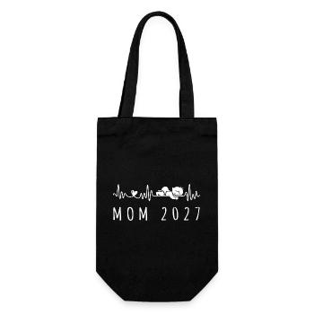 Future Mom 2027 Heartbeat Pregnancy Announcement - Gift Bag for Bottles - black - Front