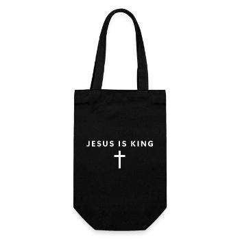 Jesus is King – Minimalist Faith – Jesus - Gift Bag for Bottles - black - Front