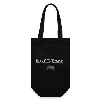Level 18 Gamer - Gift Bag for Bottles - black - Front