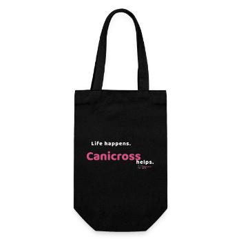 Life Happens. Canicross helps. - hell - Geschenkbeutel für Flaschen - Schwarz - Vorne