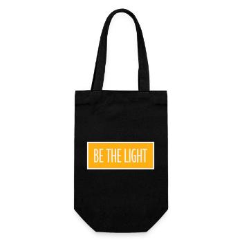Be The Light Motivierend Positivität Spruch Logo - Geschenkbeutel für Flaschen - Schwarz - Vorne