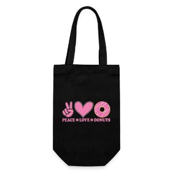Peace Love Donuts - Gift Bag for Bottles - black - Front
