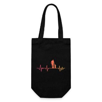 Vater und Sohn Herzschlag Geschenk Vater Sohn - Geschenkbeutel für Flaschen - Schwarz - Vorne