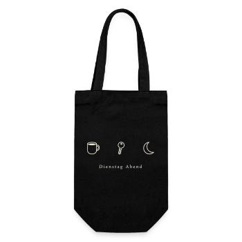 Dienstag Abend: Tasse Mond Schlüssel - Geschenkbeutel für Flaschen - Schwarz - Vorne