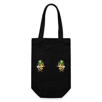 Bee w/ Shamrock Boobs T-Shirt Irish Boobies St - Gift Bag for Bottles - black - Front