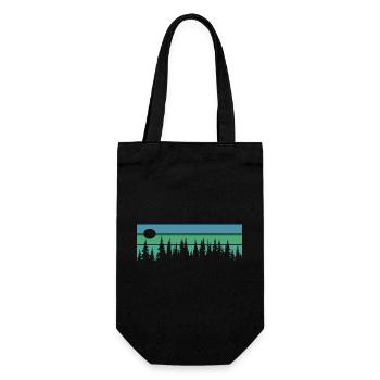 Forest Wood Retro Vintage Trees - Sac à bouteille - noir - Devant