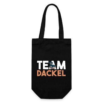 Hund Dackel - Geschenkbeutel für Flaschen - Schwarz - Vorne