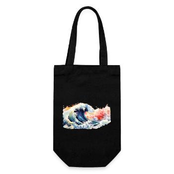 Japanese Wave the Great Wave of Kanagawa - Gift Bag for Bottles - black - Front