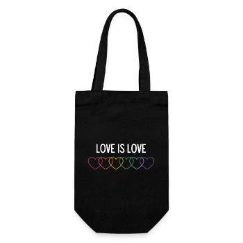 Pride Month LGBT - Love is Love - Gift Bag for Bottles - black - Front