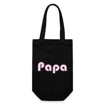 PAPA. VATERTAG. ALLES GUTE ZUM GEBURTSTAG PAPA. ALLES GUTE ZUM GEBURTSTAG. - Geschenkbeutel für Flaschen - Schwarz - Vorne