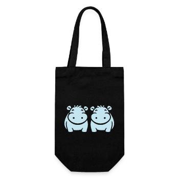 amour petit hippopotame - Sac à bouteille - noir - Devant