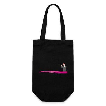 Flutist on Wave | Flute player on a wave - Gift Bag for Bottles - black - Front