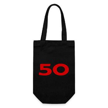 50. 50 JAHRE. 50-JÄHRIGES JUBILÄUM. 50-JÄHRIGES JUBILÄUM. - Geschenkbeutel für Flaschen - Schwarz - Vorne