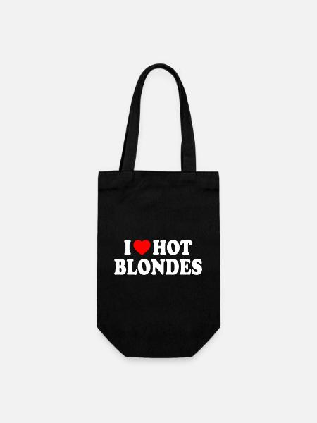 I love hot blondes - Geschenkbeutel für Flaschen - Schwarz