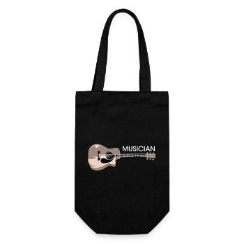 Guitar Symbol Musician Musician Music Logo Band - Gift Bag for Bottles - black - Front