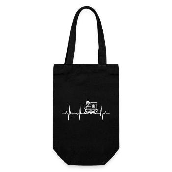 Steam Locomotive Heartbeat - Gift Bag for Bottles - black - Front