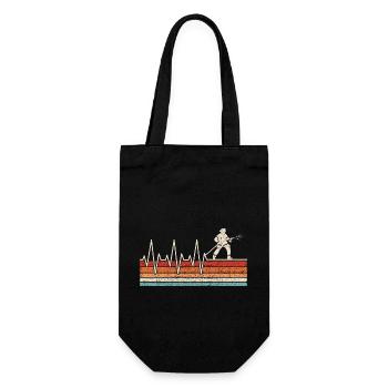 Firefighter Heartbeat - Gift Bag for Bottles - black - Front