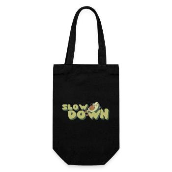 Slow Down Relax Avocado Retro Positive - Gift Bag for Bottles - black - Front