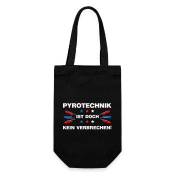 Pyrotechnik ist doch kein Verbrechen Feuerwerk - Geschenkbeutel für Flaschen - Schwarz - Vorne