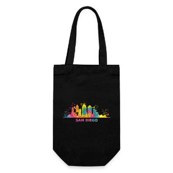 San Diegan Skyline San Diego - Geschenkbeutel für Flaschen - Schwarz - Vorne