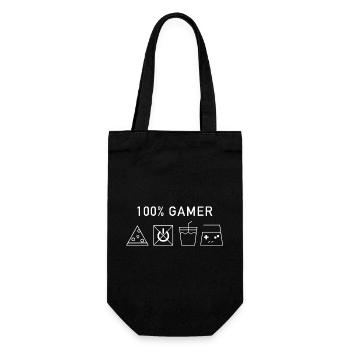 100% Gamer (White Version) - Geschenkbeutel für Flaschen - Schwarz - Vorne