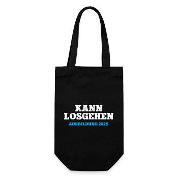 Kann Losgehen Ausbildung 2025 Ausbildungsstart 25 - Geschenkbeutel für Flaschen - Schwarz - Vorne