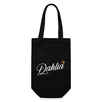 Dahlia Name für Frauen Kinder Kleinkinder - Dahlia Last - Geschenkbeutel für Flaschen - Schwarz - Vorne