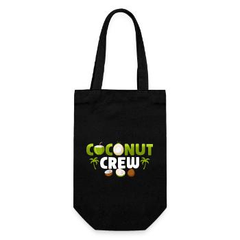 Kokosnuss Palme Coconut Crew - Geschenkbeutel für Flaschen - Schwarz - Vorne