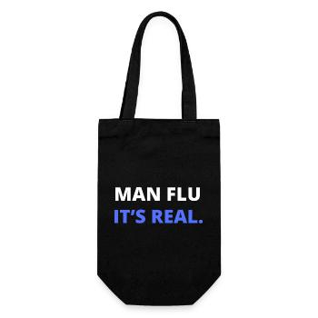 Man Flu It’s Real Illustration - Gift Bag for Bottles - black - Front