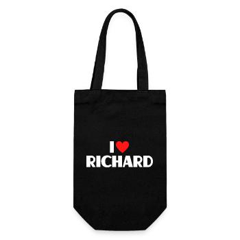 I love Richard Rotes Herz Romantischer Name Fan - Geschenkbeutel für Flaschen - Schwarz - Vorne