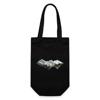 Berge Minimalismus - Geschenkbeutel für Flaschen - Schwarz - Vorne