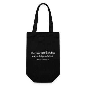 Interpretations Over Facts - Vintage Script - Gift Bag for Bottles - black - Front