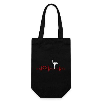 Patinage artistique fille battement de cœur ECG patineur glacé fille - Sac à bouteille - noir - Devant