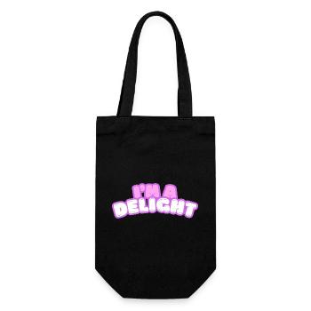 Im Delight Bubble Text - Gift Bag for Bottles - black - Front
