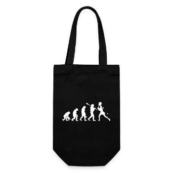 Lustiger Tennis-Evolution-Sportliebhaber Tennisspieler - Geschenkbeutel für Flaschen - Schwarz - Vorne