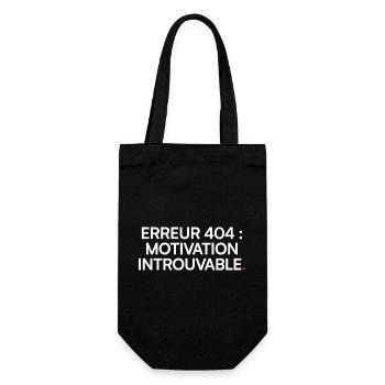 Erreur 404 motivation introuvable humour étudiant - Sac à bouteille - noir - Devant
