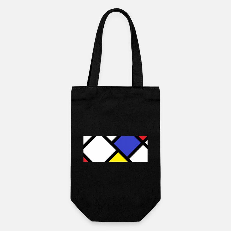 Gegenkomposition nach "De Stijl" - Geschenkbeutel für Flaschen - Schwarz